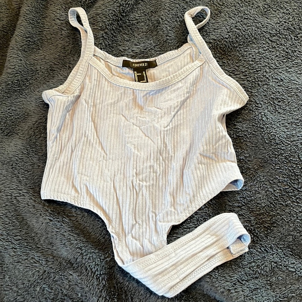 light blue forever 21 bodysuit